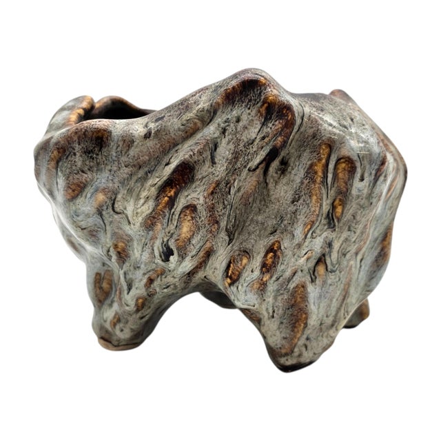 Shiwan Ikebana Bowl Chinese Art Pottery Rock Bonsai Planter 6 Inch For Sale In San Francisco - Image 6 of 12