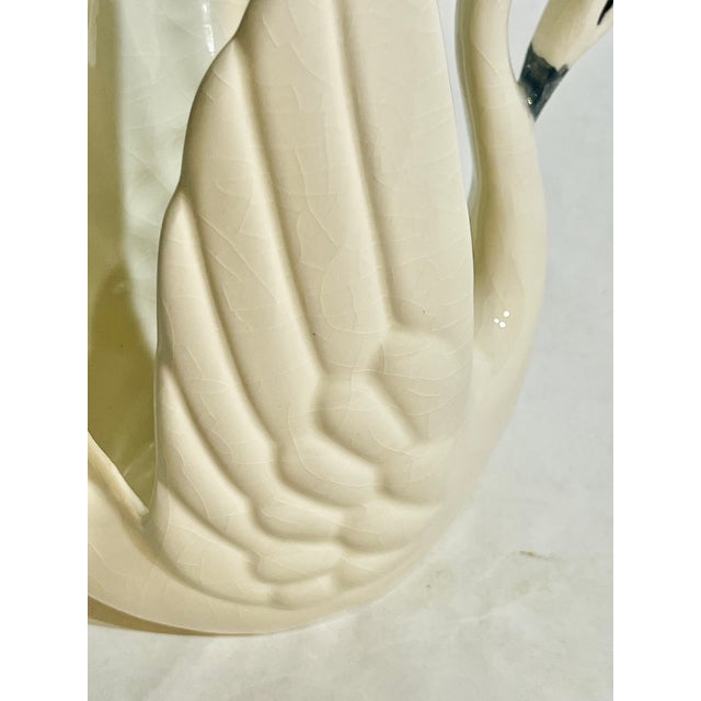 Vintage Coastal Ceramic Swan Petite Vase or Catchall For Sale - Image 10 of 12