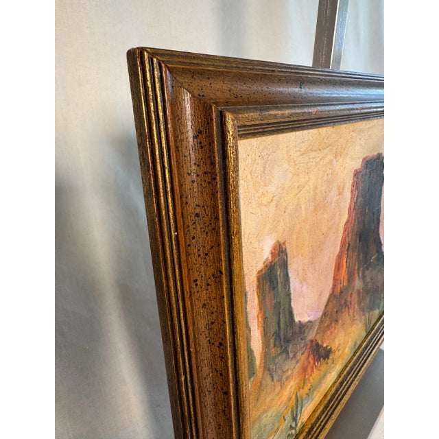 American Southwest Landscape Framed Original Oil Painting For Sale In Houston - Image 6 of 12