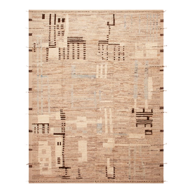 Nazmiyal Collection Modern Abstract Neutral Tone Rug For Sale