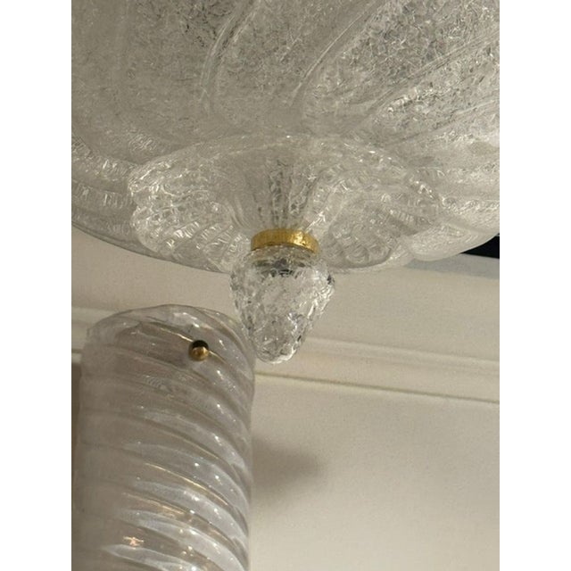 Murano Granola Glass Clear Wave Flush Mount For Sale - Image 4 of 5