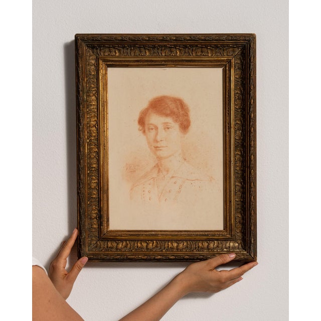 20th Century "Female Portrait" Oil on Canvas For Sale - Image 9 of 9