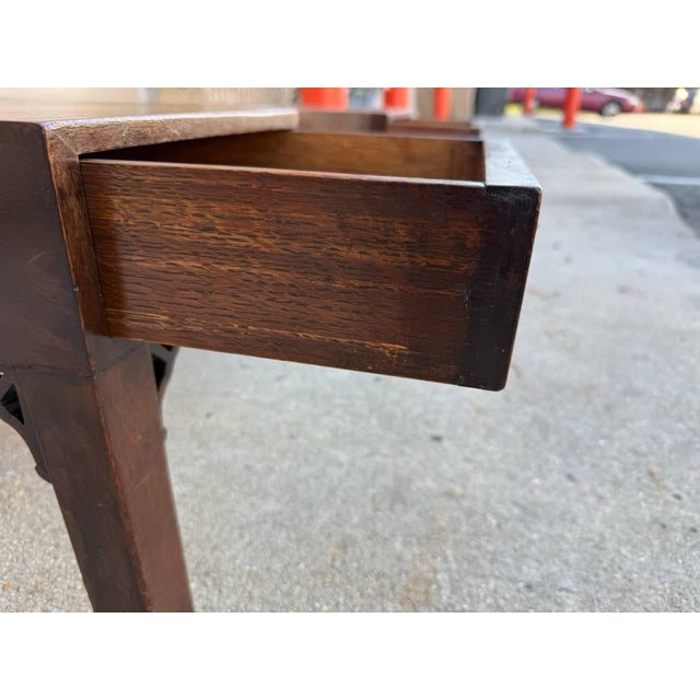 George III Style Mahogany 2 Drawer Wood Coffee Table by Quigley. Furniture Solid wood frame, dove tail joint construction...