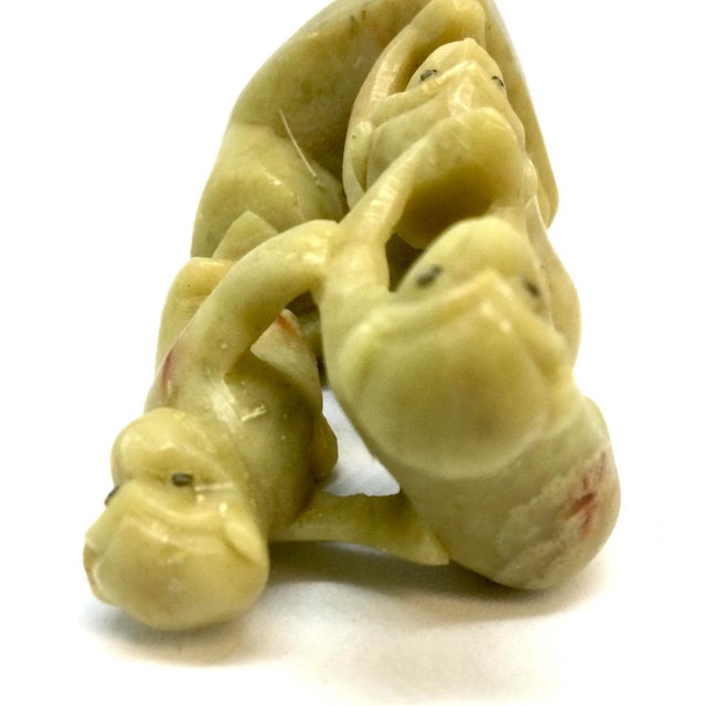 Soapstone Miniature Carving Three Monkeys For Sale In Portland, ME - Image 6 of 9