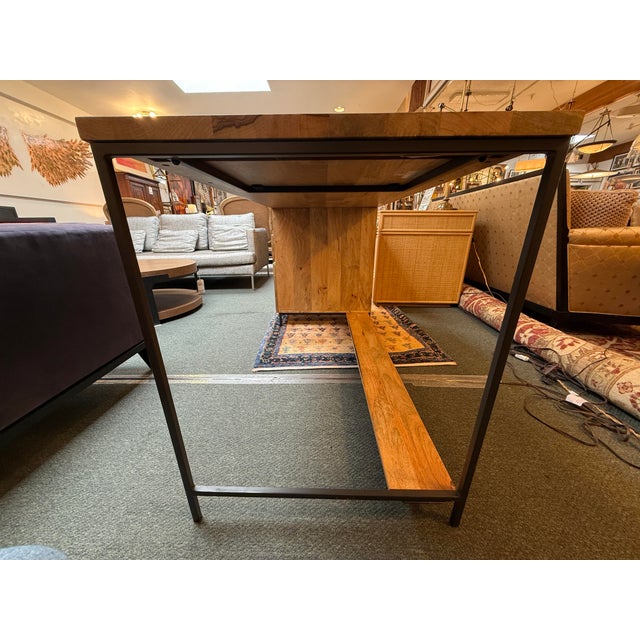 Wood West Elm Industrial Solid Wood Modular Desk W/ File Cabinet For Sale - Image 7 of 12