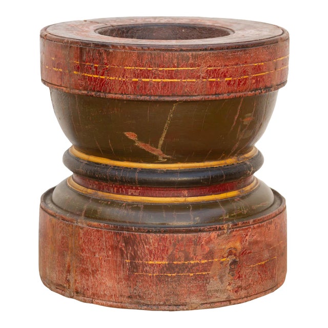 Large Indian Red Antique Grinder For Sale