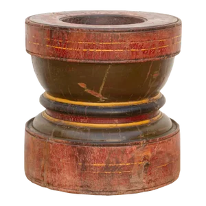 Large Indian Red Antique Grinder