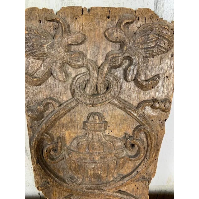 17th Century Renaissance Carved French Oak Panel For Sale - Image 5 of 10