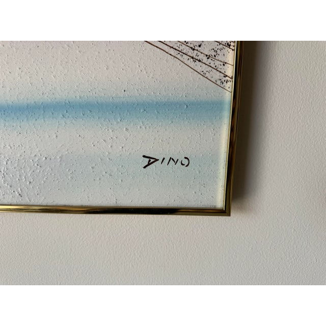 1980's Large - Modernist Dino Impressionist Landscape Painting, Framed For Sale - Image 10 of 12