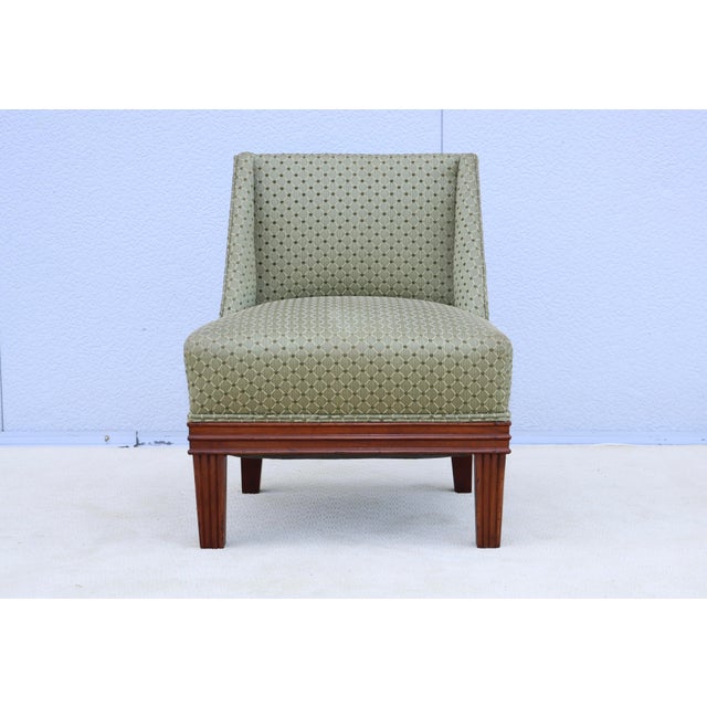 1940's Tommi Parzinger Mahogany Slipper Chair For Sale - Image 15 of 18