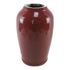 Mid-19th Century Red Glaze Ground-Mouth Vase.