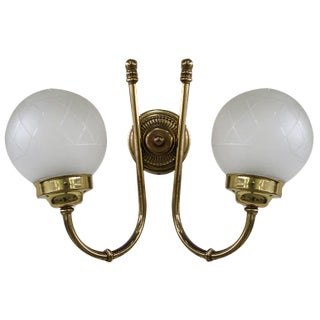 Vintage Two-Arm Wall Lamps, 1980s, Set of 2 For Sale