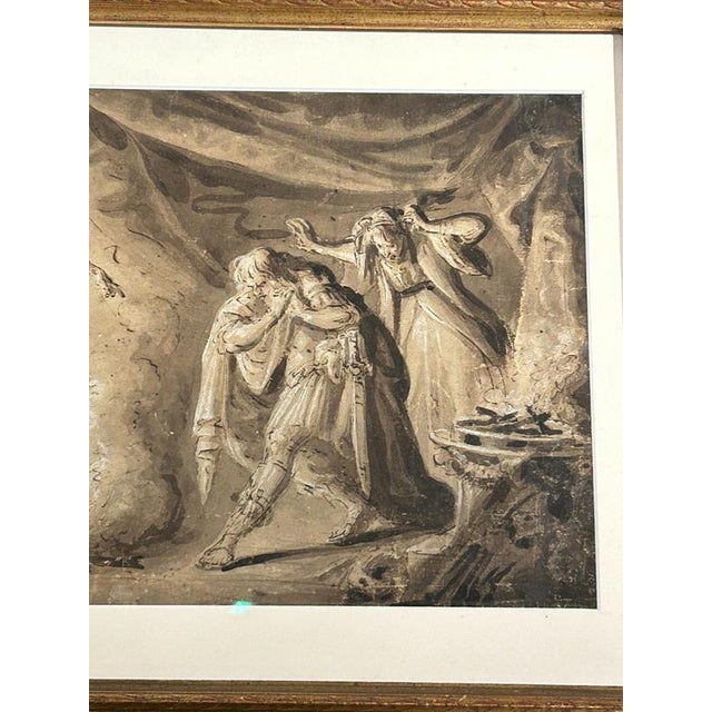 Nordic Artist, Witchcraft Scene, Ink and White Lead on Paper, 17th Century For Sale - Image 4 of 7
