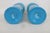 Turquoise Turquoise Blue Opaline Glass Vase Pair of 2 With Hand Painted Floral Motif 5071b For Sale - Image 8 of 11