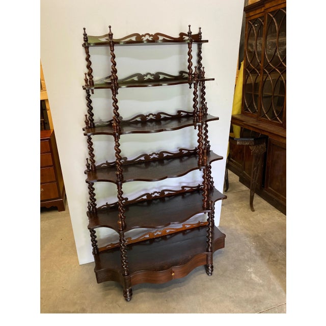 19th Century Walnut Barley Twist Bookcase Etagere For Sale In Philadelphia - Image 6 of 10