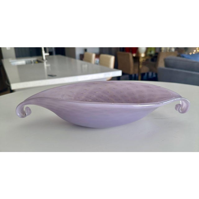 Murano Barbini Lavender Oval Shape Centerpiece Bowl For Sale In Palm Springs - Image 6 of 12