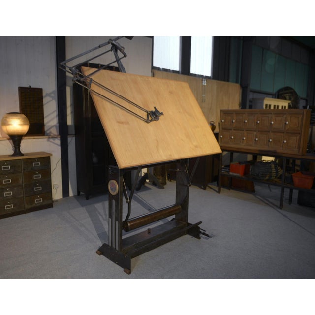 Unic Paris Architect Table by Lucien Sautereau, 1950s, in Very Good conditions. Designed 1950 to 1959 This piece has an...