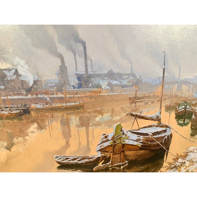 Monumental Paul Leduc Seine River Winter Paris Landscape C. 1911 For Sale - Image 11 of 18