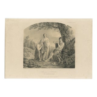 After Pehr Wickenberg, Arcadian Shepherd Scene, 1850, Lithograph For Sale