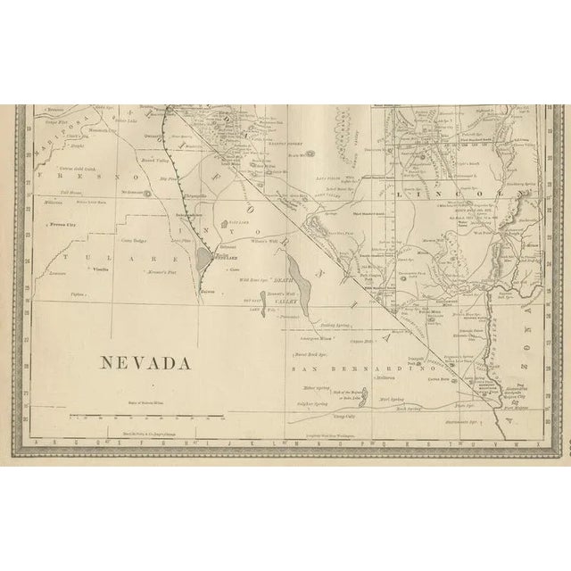 Antique Map of Nevada Railroads with Mining Camps and Counties, 1888 For Sale - Image 9 of 10