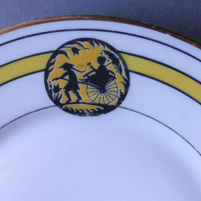 Art Nouveau Porcelain Plates with Oriental Scene from Limoges, Set of 10 For Sale - Image 5 of 7