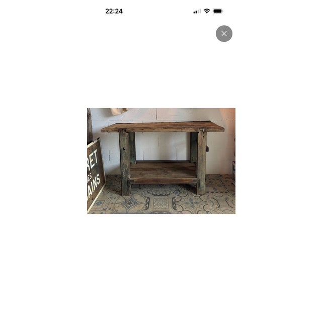 Workbench in Green Patinated Oak, 1940s, in Good conditions. Designed 1920 to 1949