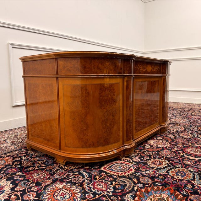 Antique Italian ClassicDesk with Back Panel Burlwood For Sale - Image 15 of 18