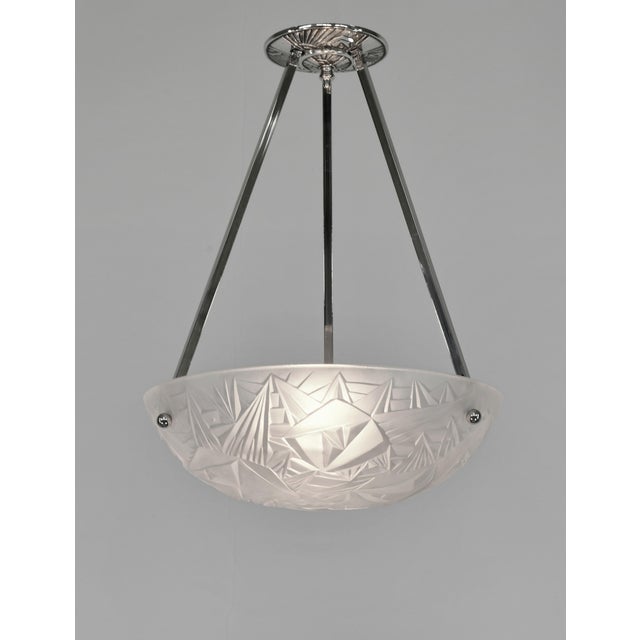 1930s Noverdy French Art Deco Pendant Light 1930s For Sale - Image 5 of 13