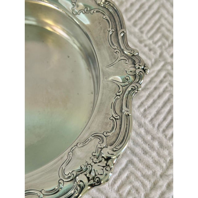 Metal Vintage Gorham “Chantilly” Silver Plate Wine Coaster With Cork Liner For Sale - Image 7 of 8