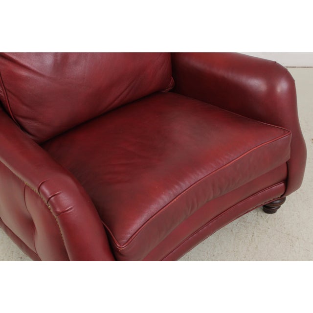 Hancock & Moore Red Leather Oversized Chair For Sale - Image 9 of 15