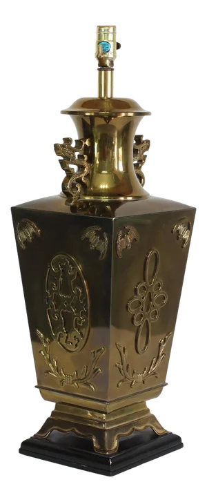 Vintage Asian Style Brass Table Lamps