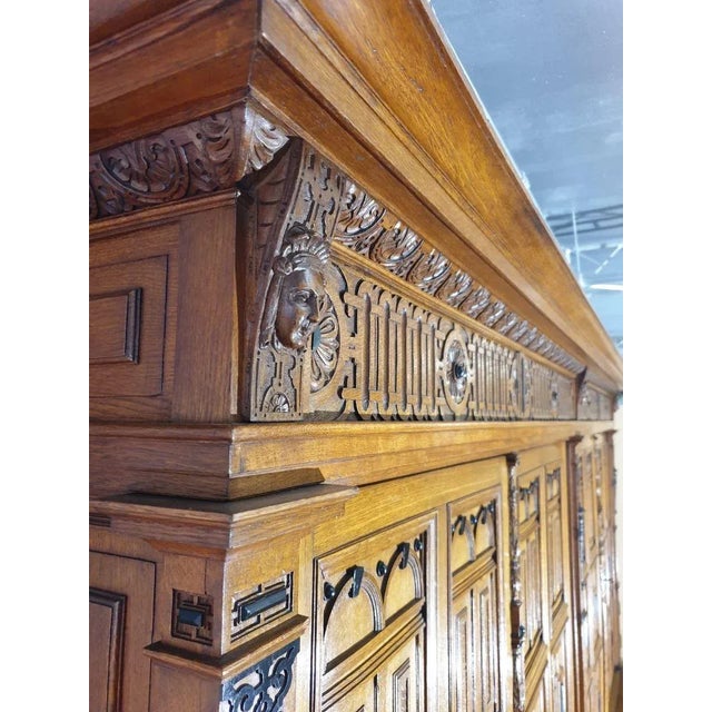 Antique Oak Bookcase For Sale - Image 11 of 16