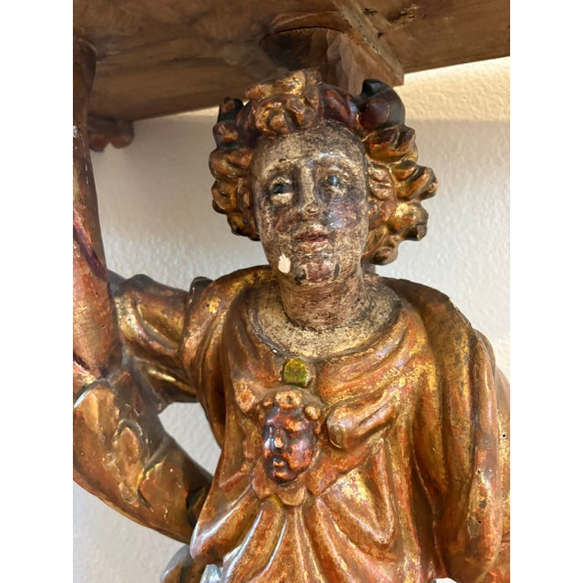 Wood 2 Italian Baroque Paint & Parcel - 18th Century Consoles - Therien & Co Beverly Hills For Sale - Image 7 of 11