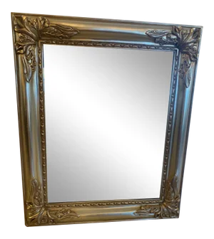 Italian Silver Giltwood Mirror With Calla Lily Decoration