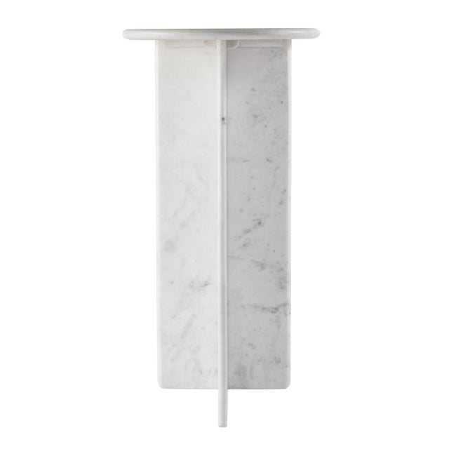 Vienna 54 in. W Rectangular 100% Marble Console/Sofa Table, White For Sale - Image 9 of 11