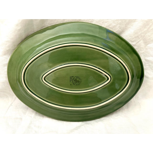 1980s Vintage Bordalo Pinheiro Basketweave Bunny Oval Tray For Sale - Image 5 of 5