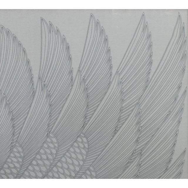 Art Deco Manner Wings Silkscreen on Textile For Sale - Image 4 of 6