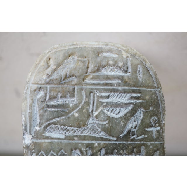 Gray Egyptian Carved Quartz Stone Scarab Beetle Amulet Pendent Paperweight For Sale - Image 8 of 11
