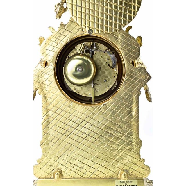 Vintage Gilded Italian Mantel Clock, Mid-20th Century For Sale - Image 5 of 8