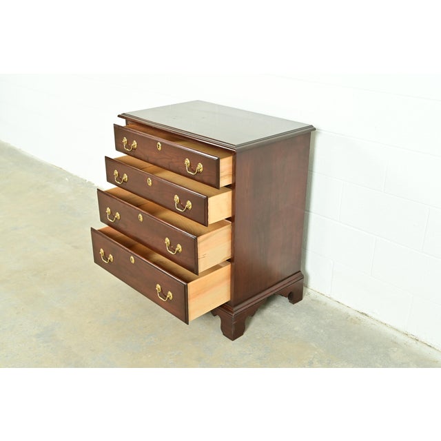 Brown Harden Georgian Solid Cherry Wood Four-Drawer Nightstand or Bachelor Chest For Sale - Image 8 of 15