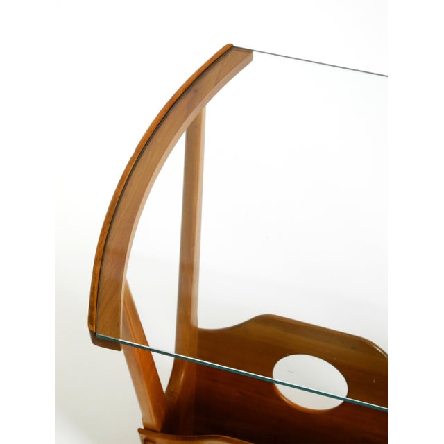 Mid-Century Modern Side Table with Magazine Rack in Ash Wood and Glass, 1950s For Sale - Image 12 of 18