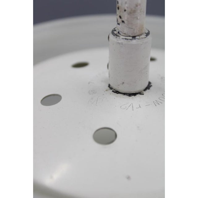 White Vintage Brass Pendant Light with Opaline Glass Diffuser, 1950s For Sale - Image 8 of 16