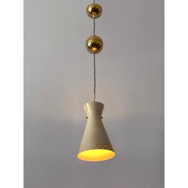 Mid-Century Pulley Diabolo Pendant Lamp attributed to Vereinigte Werkstätten, Munich, 1950s For Sale - Image 9 of 18