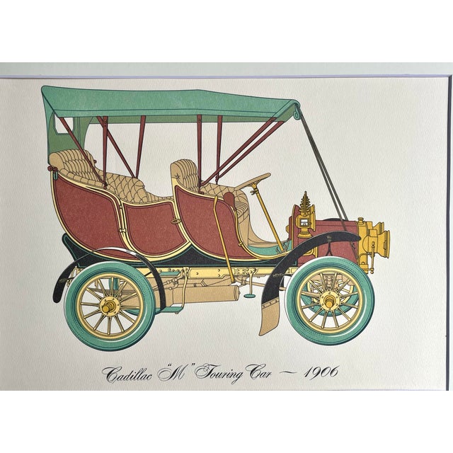 Illustration Vintage Lithograph Print of a 1906 Cadillac M Touring Car Antique Automobile For Sale - Image 3 of 6