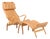 Set of Pernilla 2 Lounge Chair and Ottoman in Leather by Bruno Mathsson for Dux, 1980s For Sale