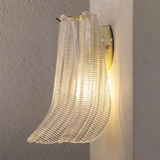 Gold Small Petal Wall Light in Murano Glass, 1990s For Sale - Image 8 of 12