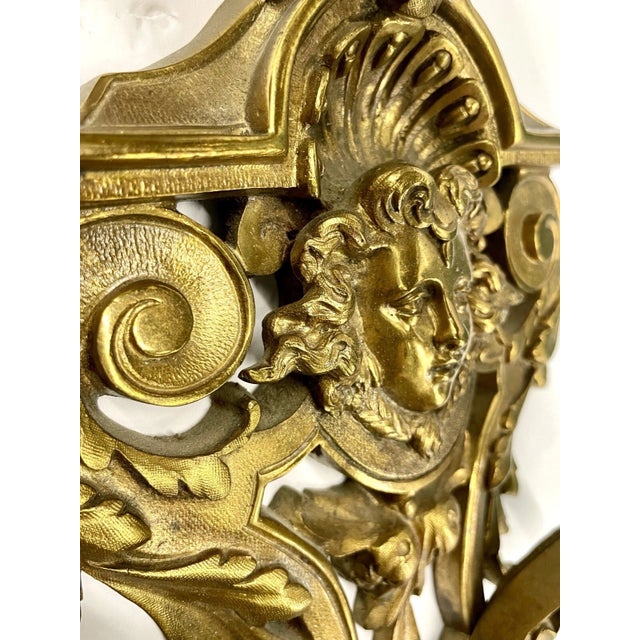 Masterpiece 19thc French Louis XV Massive Gilt Bronze Gas Converted Wall Sconce Signed by Maison E. Mottheau & Fils Paris. For Sale - Image 10 of 18