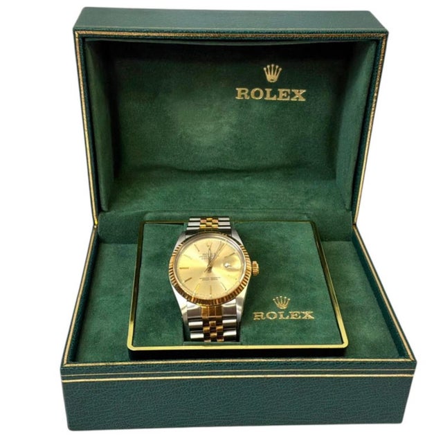Steel & Gold Rolex Datejust 36 Champagne Dial Ref 16013 For Sale - Image 9 of 12