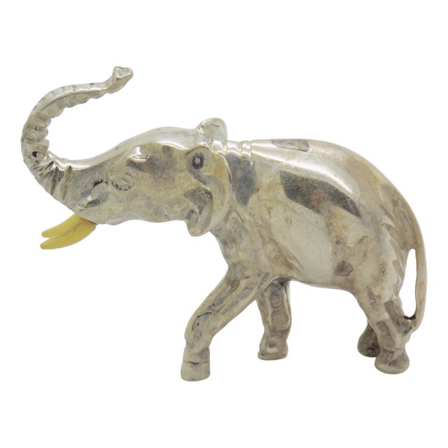 Vintage Italian Handmade Genuine Sterling Silver 925 Elephant Figurine, 1960s For Sale