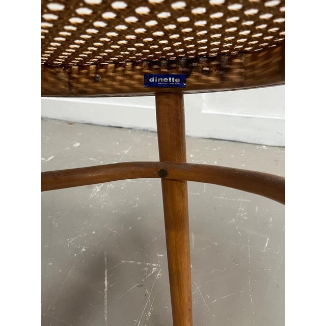 Wood Beech, Bentwood & Cane Stool from Dinette, 1960s For Sale - Image 7 of 8